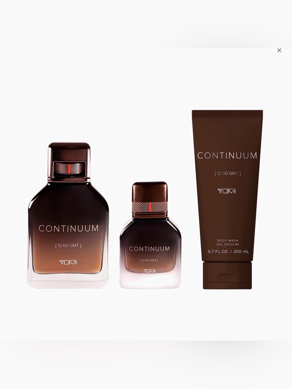 NEW TUMI Continuum 12:00 GMT for Men Spray Cologne 3Pc Travel Set.